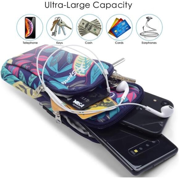 Sports Arm Bag, Universal Unisex Armbands Exercise Workout Running Gym Armbands - Picture 2 of 7